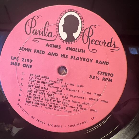 JOHN FRED & HIS PLAYBOY BAND~AGNES ENGLISH LP '67 ULTRASONIC CLEAN VG+ STICKER - Picture 8 of 9